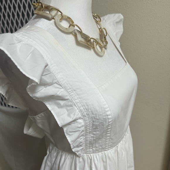 AQUA WHITE DRESS SIZE M 100% cotton. - Picture 7 of 16